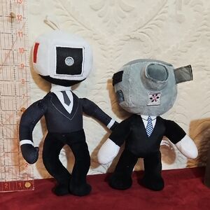 Gray and White Plush Robot Stuffed Toy - Suit Design